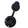All Black NEMA 5-15P US Standard Industrial Plug with Waterproof Cover