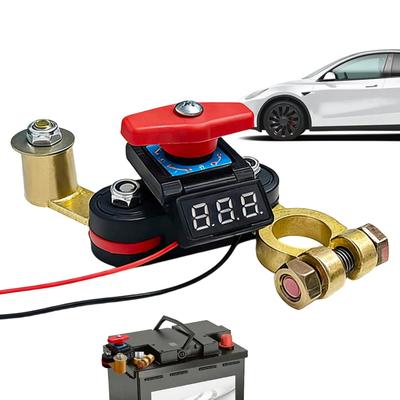 Car Battery Power-off Switches 12V/24V Automotive Battery Isolator Power Shut Off Device Rotated Switches With Voltage Display