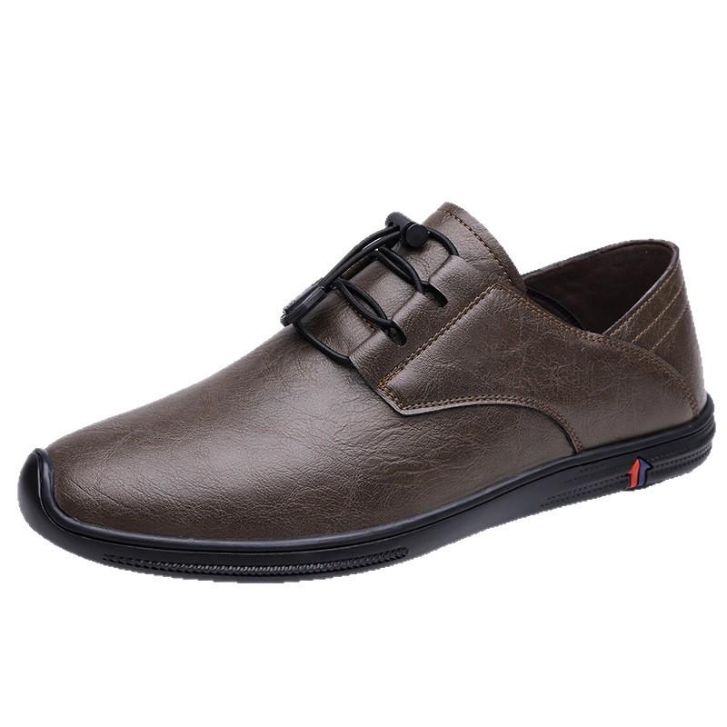 2025 Spring and Autumn New Korean Version of Daily Casual Leather Shoes Men's Soft-soled Foot Shoes