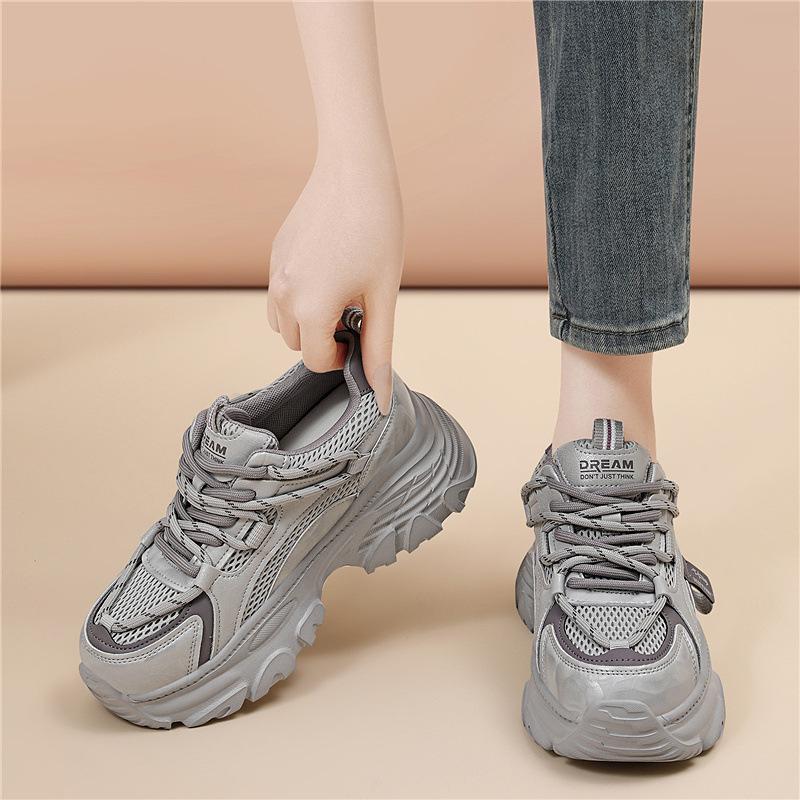 

Thick-soled CM small daddy shoes increase the height of fashion new breathable mesh casual sports comfortable and versatile women s shoes 34