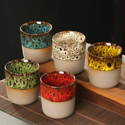 Japanese Style Tea Cup Pottery Vintage Household Office Coffee Mugs Drinkware Milk Breakfast Latte Kung Fu Teacup Drinkware New