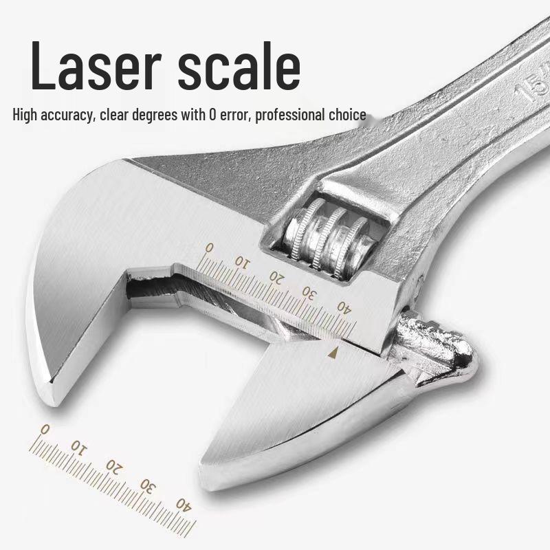 Rubber-coated adjustable wrench for auto repair, vehicle maintenance, and household use with open-end plastic handle.