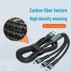 Ultra-Fast 3-in-1 Charging Cable for Apple, Type-C, and Car Use with One-to-Three Braided Design