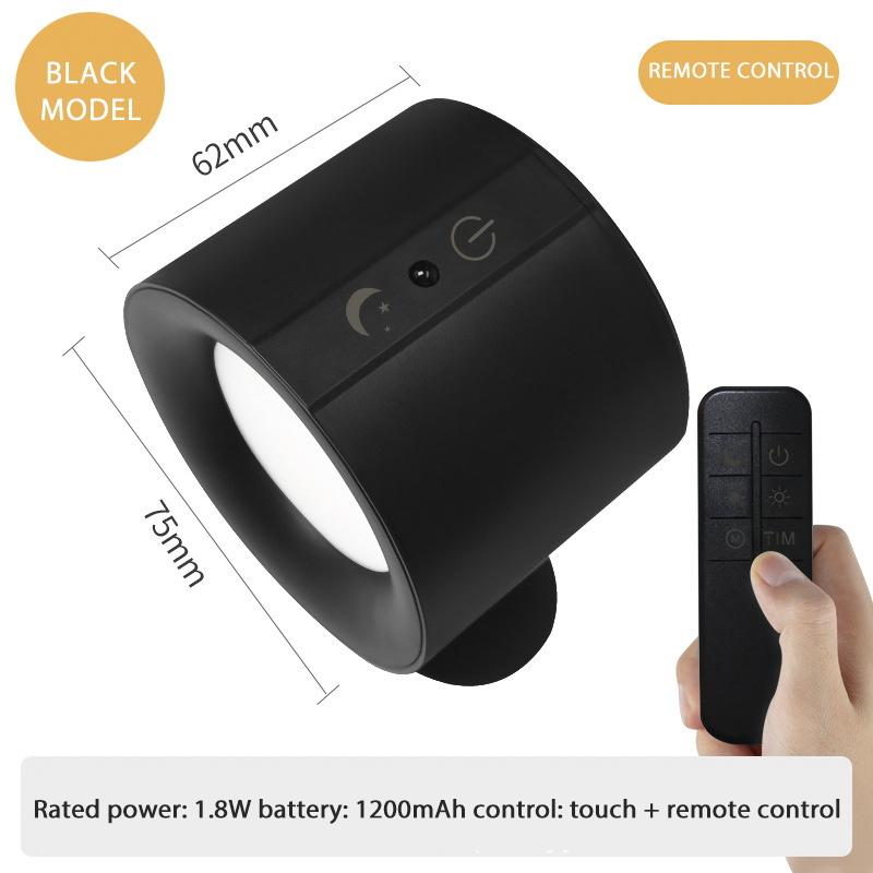 LED Double Head Wall Lamp Touch Control Remote 360 Rotatable USB Recharge Wireless Portable Night Light For Bedroom Reading Lamp