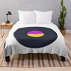 Vinyl Record Design Throw Blanket