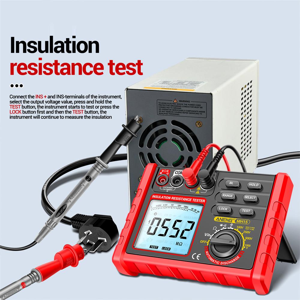 ANENG MH15 Insulation Resistance Multifunctional Digital Meter Automatic discharge AC/DC Voltage LCD Megohmmeter Tester Tools