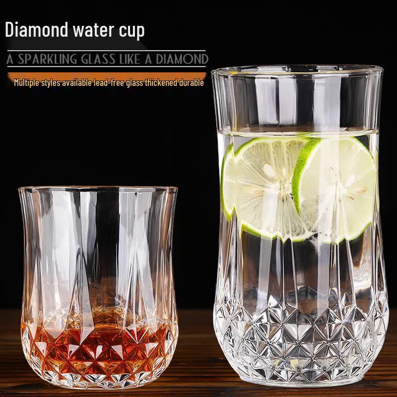 ZISIZ Transparent Diamond Glass Cup