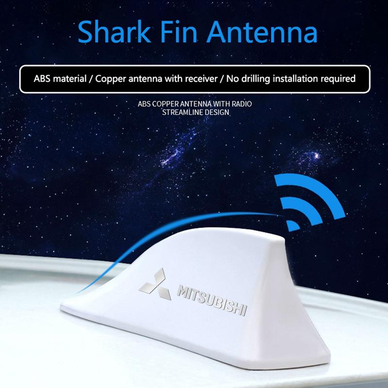 Cxlqbm1 Car Logo Radio Signal Aerial Decoration for Mitsubishi Ralliart Colt ASX Outlander L200 Pajero Lancer EVO Roof Shark Fin Antenna