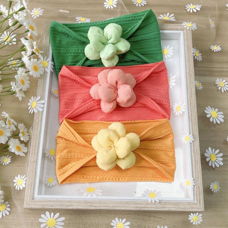 New children's suit headband, nylon flower baby seamless headscarf, soft and comfortable baby hair accessories