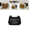 Stylish Korean Vintage Canvas Tote Bag For Women With Spacious Capacity And Trendy Lettering In Cream Brown Or Black