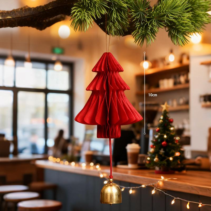 Büyük Yılbaşı Ağacı Süsü 3D Petekli Top Katlanabilir Kağıt Xmas Ağacı Navidad Dekorasyonları Masaüstü Asılı Xmas Dekor