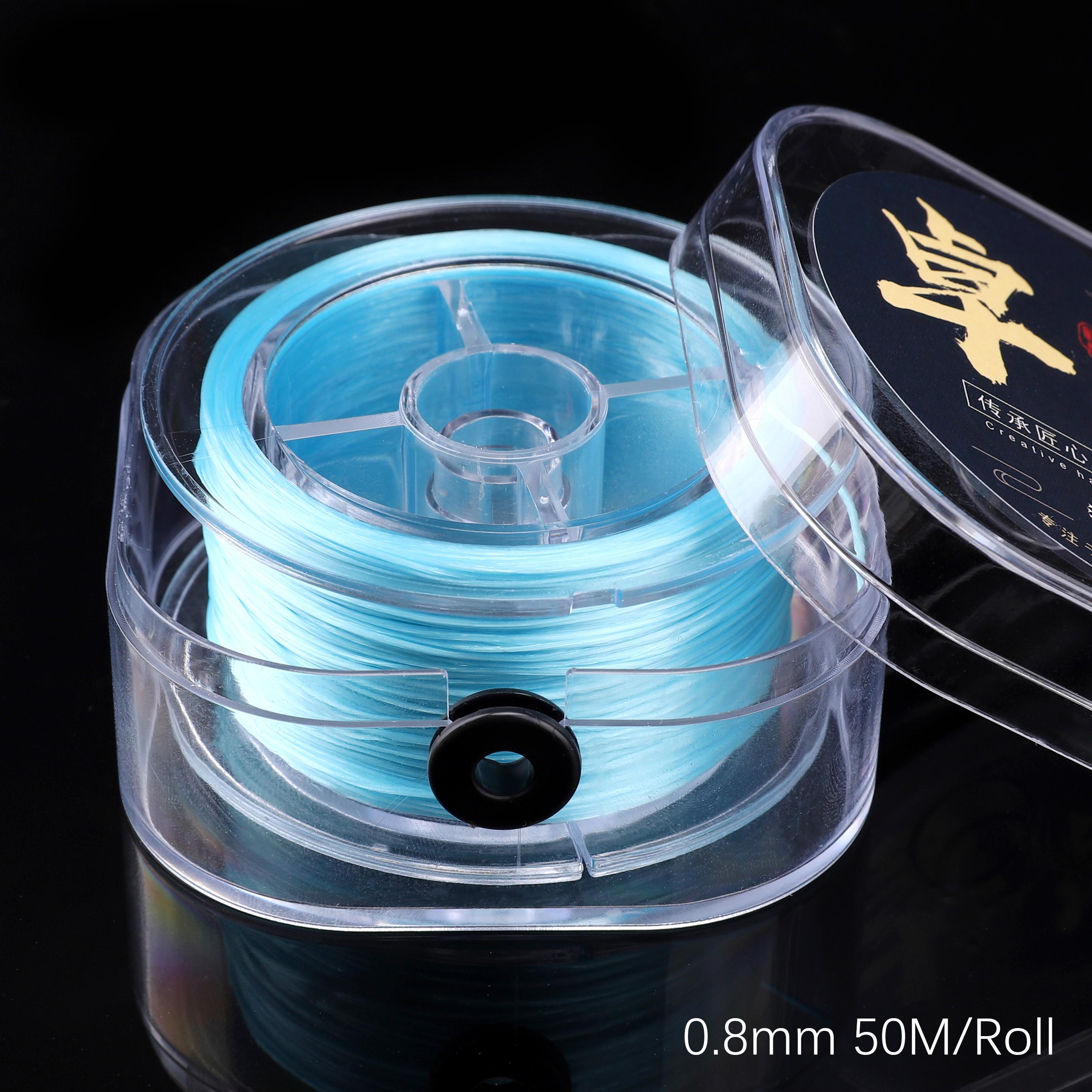 

50-100 метров Эластичная нить Круглая Кристальная нить Нейлоновая Резиновая Эластичная нить для изготовления ювелирных изделий Бисероплетения Браслетов 0.8mm 50meter небесно-голубой