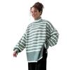 High Neck Striped Jumper for Women Autumn Winter High Neck Pullover Knitwear Versatile Loose Fit Jumper Luxurious Relaxed-fit Slimming Versatile Top