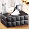 PU Leather Tissue Box Cover Desk Makeup Cosmetic Organizer Remote Controller Phone Holder Home Office Tissue Paper Napkin Holder