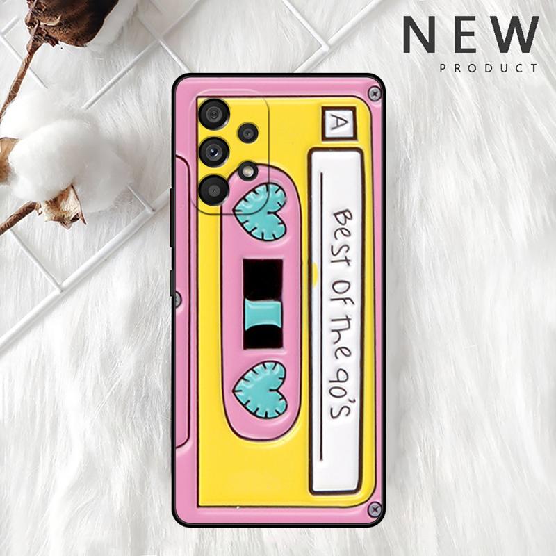Mixtape Vintage Magnetic Tape Cassette Audio Case For Samsung Galaxy A54 A52 A14 5G A53 A12 A13 A71 A23 A34 A33 A21s Phone Cover