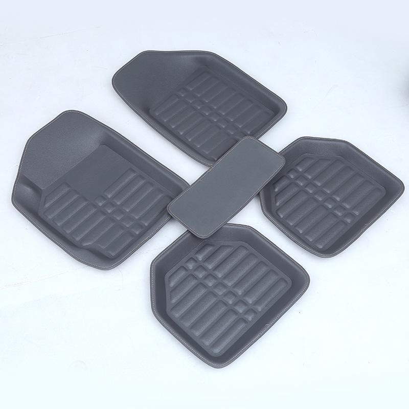 Universal RHD Car Floor Mats: Full Surround Silk Ring Embossed Leather