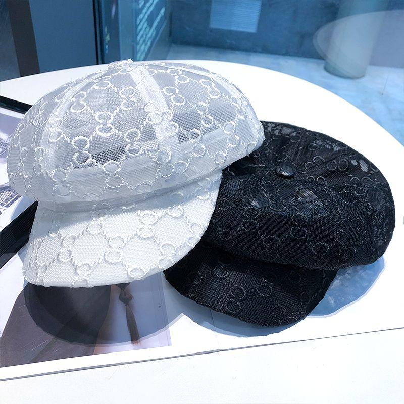 New Organza Star Anise Hat Women's Hollow Mesh Thin Sun Hat Women's Summer Sun Protection Breathable Beret