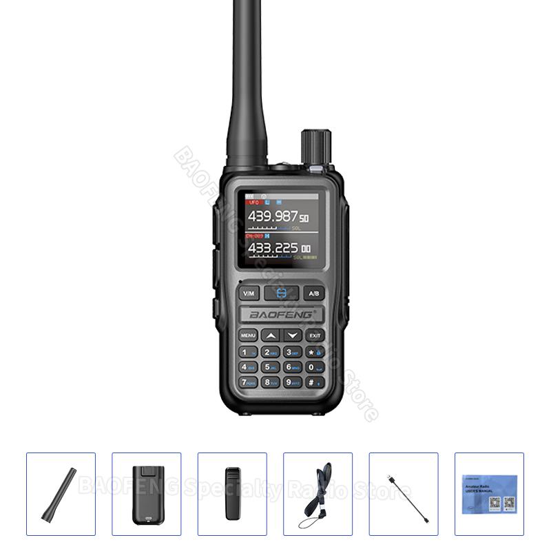 Baofeng UV-5R Mini Walkie Talkie Bluetooth Programming Frequency Dual PTT Type-C Multi Band Long Range AM FM 999CH Ham Radio