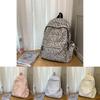 Fashion Leopard Print Student Backpack With Plush Pendant For Teen Girls And Boys