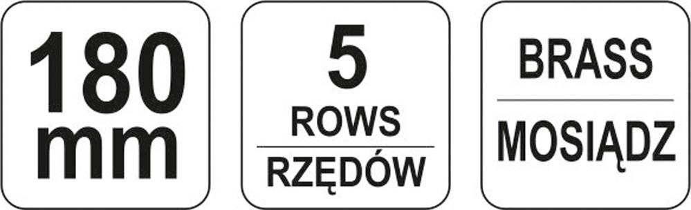 Wire brush, brass wire, 5 rows, plastic handle YT-6346 YATO