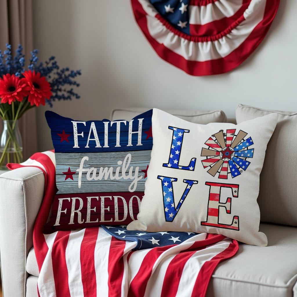 New Linen Printed Pillow Creative Letter Pillow Case Living Room Sofa Pillow