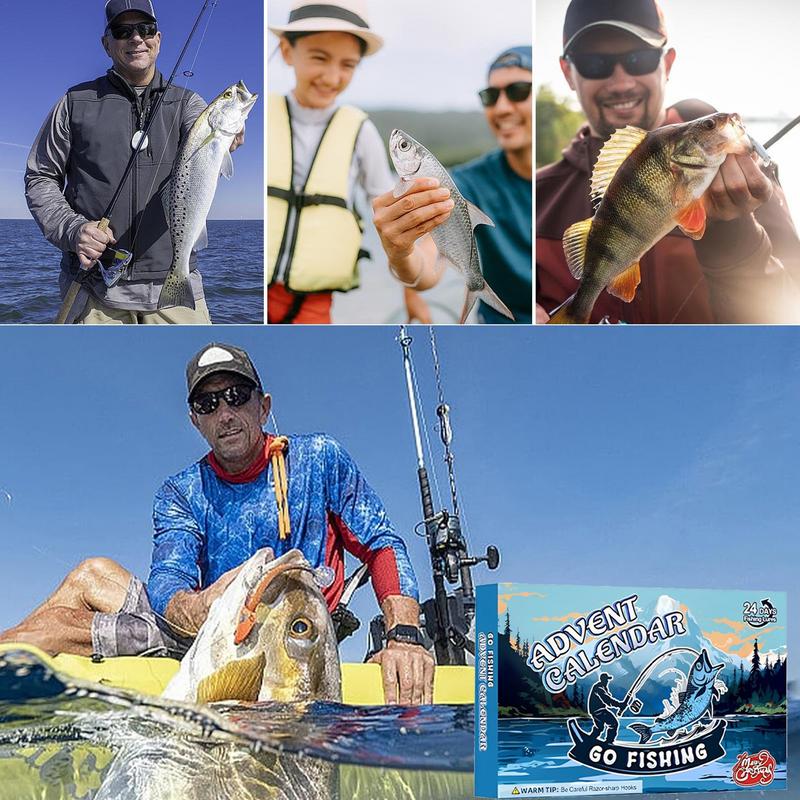 2024 Christmas Advent Calendar Countdown Calendar 24 Days Fishing Lure Set Bait Suitable for Christmas Gifts for Fishermen