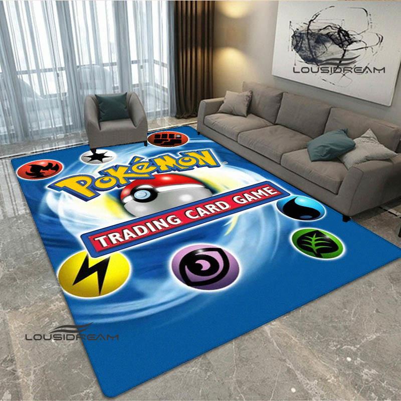 Cartoon Pokémon Trading Card Game Print carpet Non-slip carpet carpets for living room area rug Door pad anime rug birthday gift