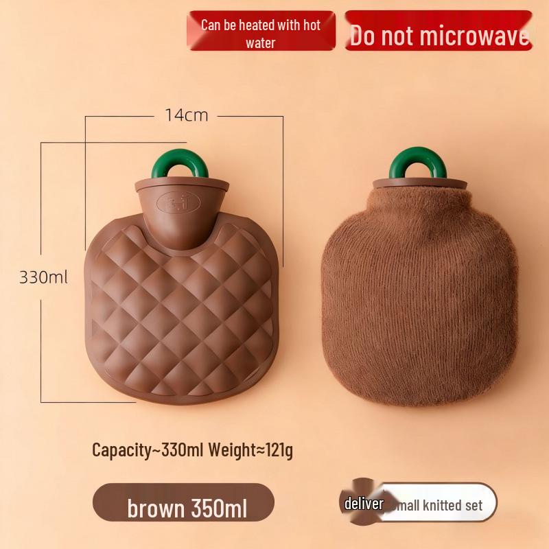 Plush Explosion-Proof Hot Water Bottle for Girls - Winter Hand and Abdomen Warmer, Available in Large and Small Sizes.