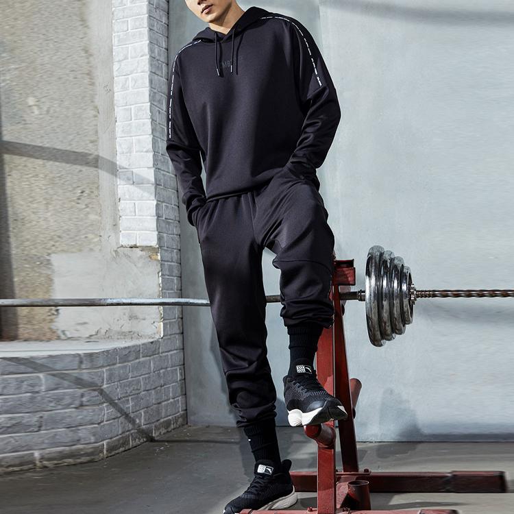 Anta Dynamická technologie Pletené zúžené sportovní kalhoty Pánské spodky Černá 952137734-2