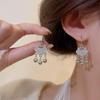 Cercei Stud Simpli din Aliaj cu Aripi Lungi Temperament Penă Aripi Argintii Formă Elf Manșetă Ureche Accesorii Bijuterii Cadouri