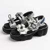 Rome Thick Bottom Elevated Increase Flower Sports Sandals Female 2024new Fashion Casual Simple Color Matching Sandals Summertime
