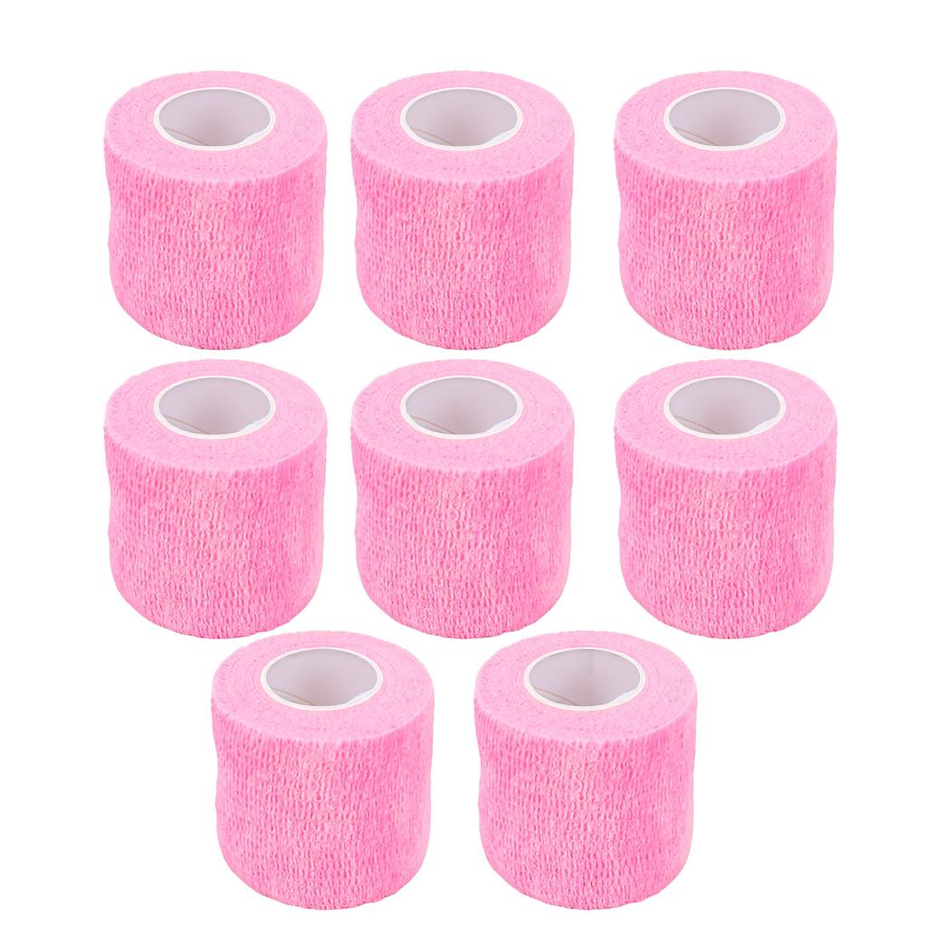 8pcs Self Adhesive Bandage Wraps Breathable High Elasticity Cohesive Bandage Wraps for Sports Pink 5cmx4.5m 8pcs