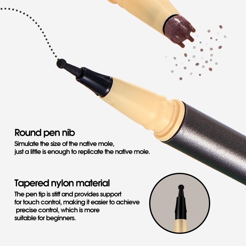 QXQY Double-Head Freckle & Beauty-Spot Pen 24h Skin-Tint Waterproof Natural Cute Sun-Kissed Finish