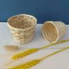 Handmade Bamboo Garden Flower Pot Wicker Basket Straw Patchwork Wicker Rattan Seagrass Storage Organizer Nursery Pots