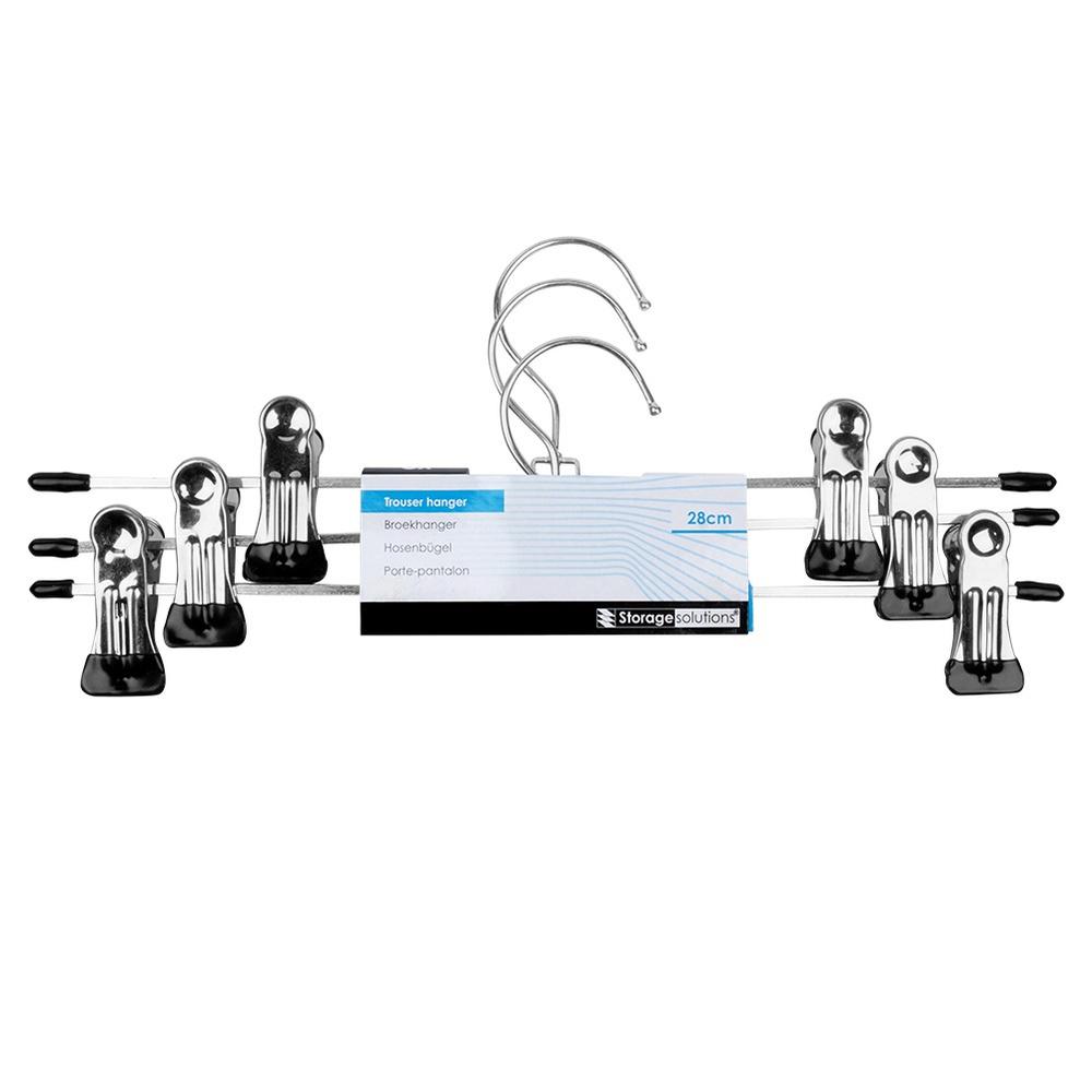 3x Metalowe Wieszaki na Ubrania z Klipsami do Szaf, Spodni, Spódnic