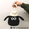 NICI Pouch Shaun the Sheep Figure Face Pouch Shaun Goods Anime Character Drawstring Storage Accessories Cosmetics Sheep Fluffy Gift Present Germany Wh