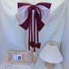Contrast Color Satin Ribbon Headdress Sweet Christmas Hair Accessory Oversized Bow Hair Clip  Daily