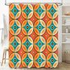 Elegant Floral Shower Curtain: Geometric Pattern Decorative For Bathroom Set With Hooks (Multicolor)