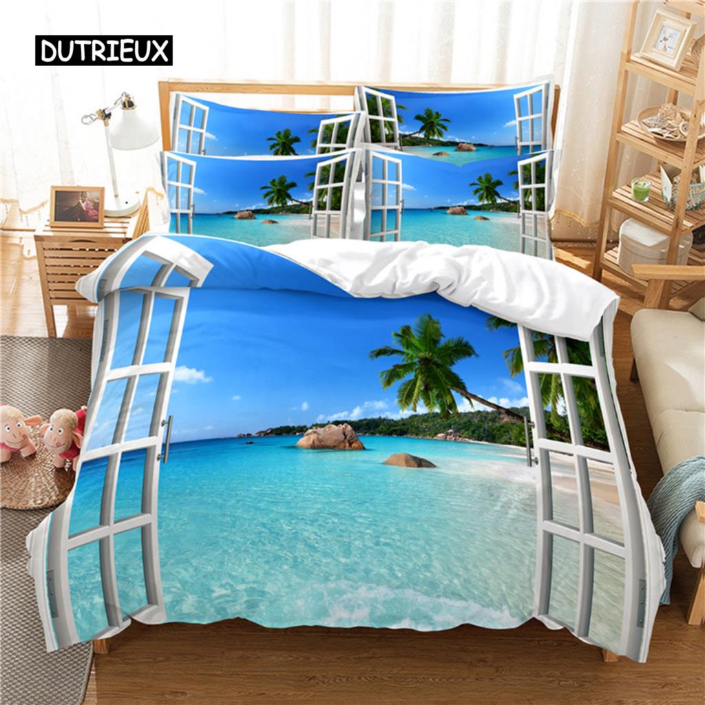 

Seaside Bedding Set Duvet Cover Set 3d Bedding Digital Printing Bed Linen Queen Size Bedding Set Fashion Design Tool EU single(135x200cm)