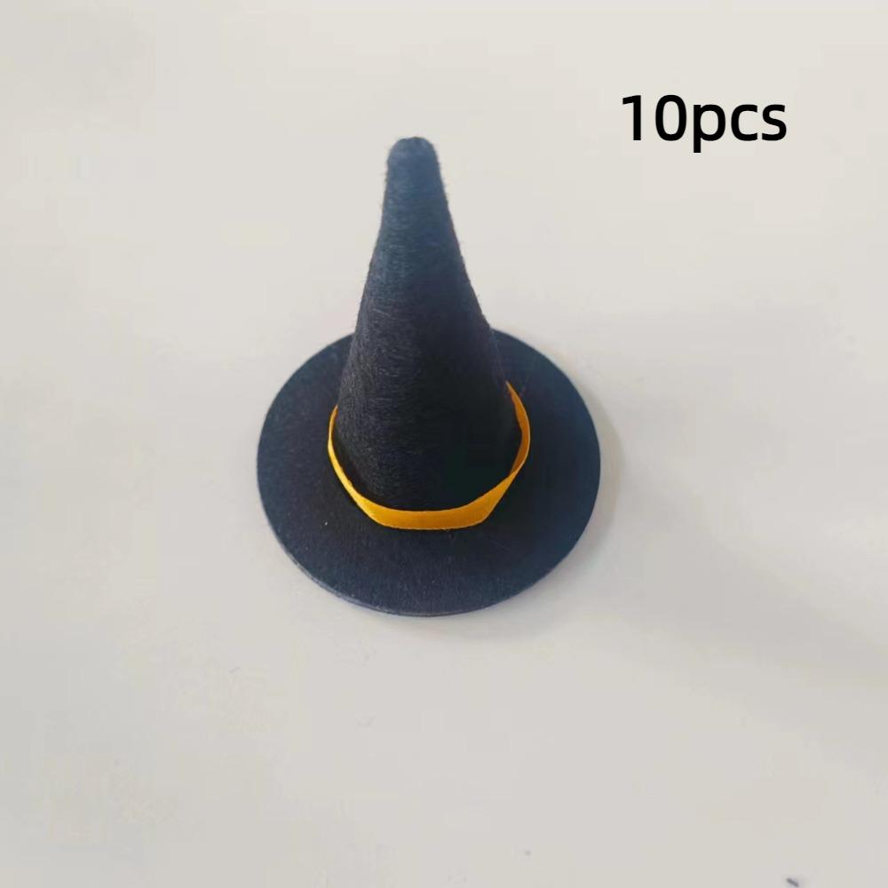 

10pcs Wine Bottle Decor Mini Felt Witch Hats 4 Color DIY Wine Bottle Witch Hats Props Party Decoration Wine Bottle Topper чорний