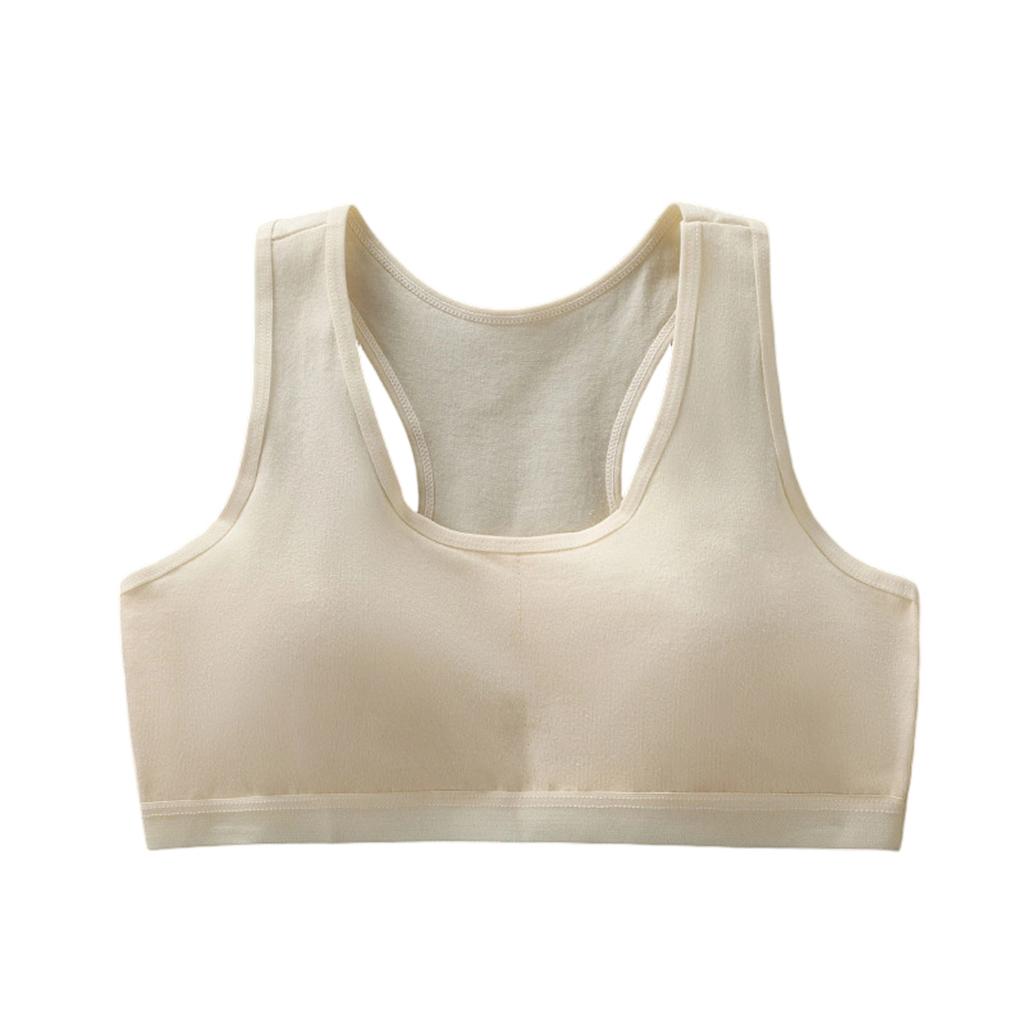Adjustable Shoulder Strap Sports Bra For Girls (10-14 Years Old) With Fixed Cup