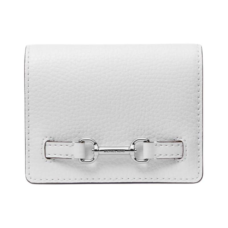 MICHAEL KORS Tone Hardware PU Wallet Small Women s Glossy White золотой