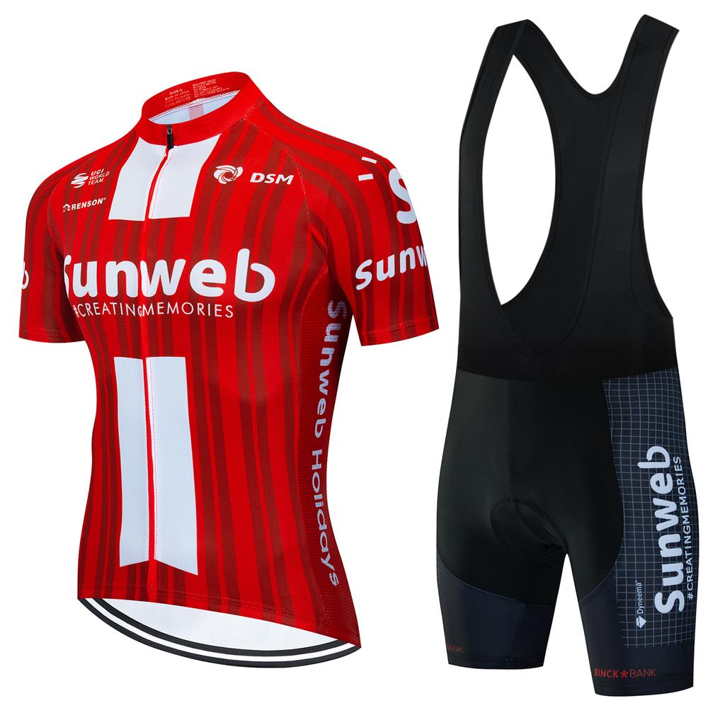 Sunweb 7 Hour Ride Pad Maillot Cycling Man Mtb Clothing Man Men's Cycling Gel Shorts Cyling Jersey Men Summer Mountain Bike Set