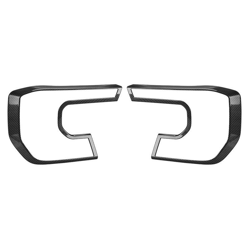 1 Pair Headlight Headlamp Frame Guard Cover Trim Bezel Black Carbon Fiber Style Plastic Fit for Ford Ranger 2024