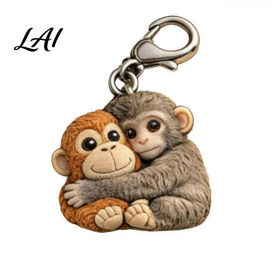 Lightweight Decorative Charm Little Monkey Pocket Hug Token Cute Holding Plush Toy 1pc
