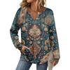 Women's Retro Printed Fashionable Long-sleeved Top