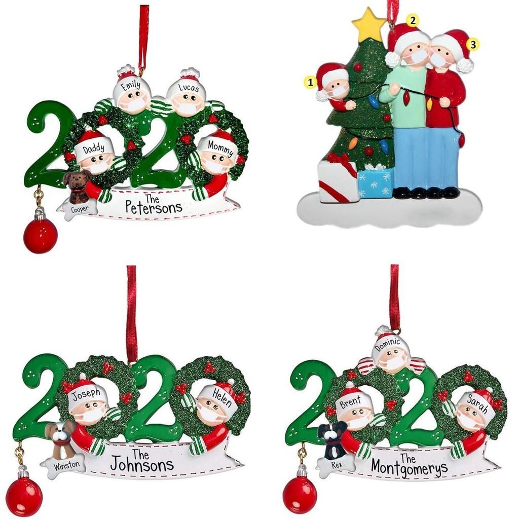 Colorful 2020 Christmas Tree Ornament Quarantine Family Xmas Lockdown Decoration For Lasting Memories