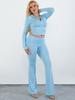 Streetwear Kapuzenpullover mit langen Ärmeln und Hose Set mit Einsätzen für Damen