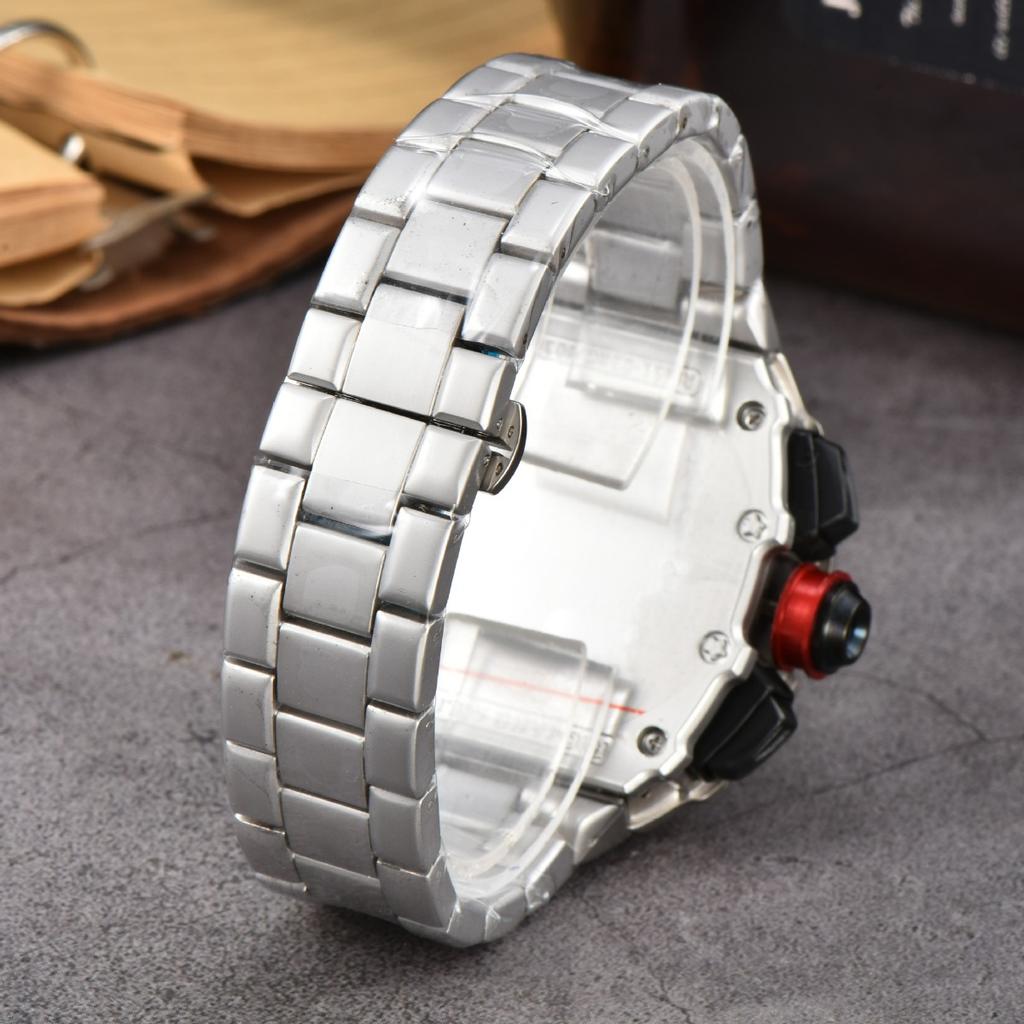 New Barrel-shaped Steel Belt Quartz Watch Six-pin Running Seconds Fashion Business Watch Men's Watch