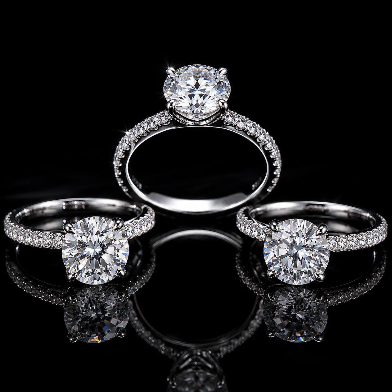 Classic Timeless S925 Silver VVS Large Round Solitaire Side Accent Pave GRA Certified Romantic Anniversary Gift Moissanite Ring 5 серебряный